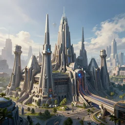 protoss city beautiful art uhd 4 k, artstation, hdr, 4 k, incredible detail, cinematic lighting, unreal engine 5