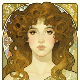 beautiful face of girl curly hair portrait, by artgerm, cushart krenz, greg rutkowski, storyboard, mucha. art nouveau. gloomhaven, swirly vibrant ripples, gaudy colors, sharp edges. ultra clear detailed. 8 k. elegant, intricate, octane render