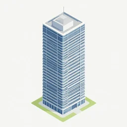 isometric view of a building of 25 floors