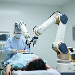 robotic arm operating a patient in a hospital
