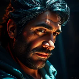 a potrait of peter maffay, fine details, radiant highlights, realistic shaded lighting poster by ilya kuvshinov, katsuhiro, artgerm, jeremy lipkin, michael garmash, nixeu, unreal engine 5, radiant light, detailed and intricate environment
