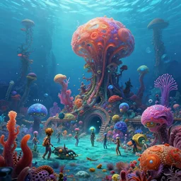 Colorful underwater alien world, concept art by Noah Bradley, Darek Zabrocki, Tyler edlin, Jordan Grimmer, Neil Blevins, James Paick, Natasha Tan, highly detailed, ultra detailed, ultra realistic, trending on artstation