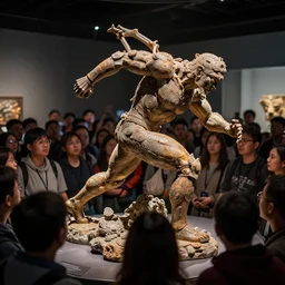 the greatest discovery in modern times on display for the crowd. photorealistic. intricate details. 3 5 mm photograph. dramatic lighting. action shot. absolute focus. masterpiece.