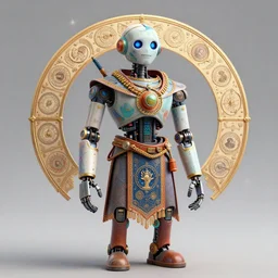 portrait of a shaman robot, full colour, the akashic records of literary dreams as decoration, full colour, 3 d shaded, sam wolfe, zbrush central,