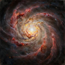 an old painting of a man decipted as a nebula explosion, digital painting,