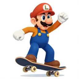 luigi as a skater, vector art, artstation, 8 k, high detalied, cgsociety,