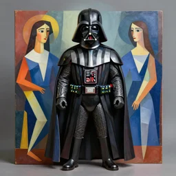 darth vader, style cubism, albert gleizes, jean metzinger, tony sart, 3 d