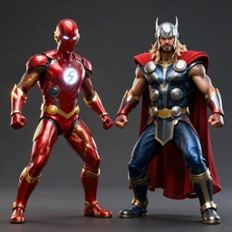 Flash vs Thor, very detailed, 16k render, ultra realism