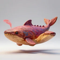 wooden sculpture of leviathan, wide shot, vibrant color details, zbrush, hyper realistic, golden ratio, macro lens, unreal engine, octane render, symmetri