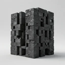 a building made of charcoal parametric bricks : : 8 k : : [ digital art ] : :