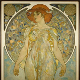 an art nouveau painting in the style of donato giancola, and in the style of charlie bowater, and in the style of charles dulac. symmetry, smooth, sharp focus, semi - realism, intricate detail.