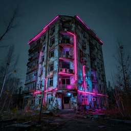brutalism neonlike version of pripyat art