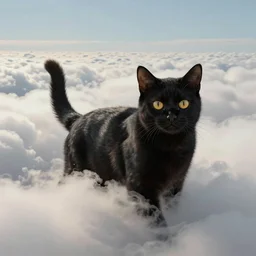 black cat in the clouds by Quint Buchholz
