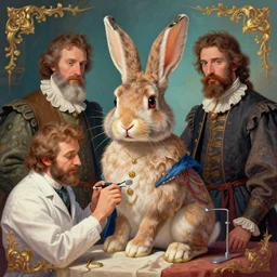 rabbit dentist. digital art by eugene de blaas, ross tran, and nasreddine dinet, vibrant color scheme, intricately detailed, in the style of romanticism. artstation, greg rutkowski