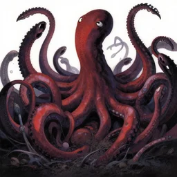 tentacles artwork by yoshitaka amano