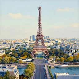 paris cityscape in the style of frantz