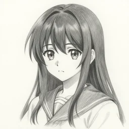 detailed pencil sketch of Shirogane Miyuki