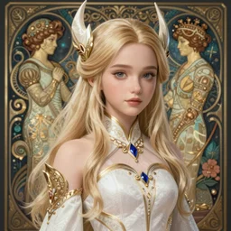 Emilia Clarke wearing Palutena Outfit, cute, fantasy, intricate, elegant, highly detailed, digital painting, 4k, HDR, concept art, smooth, sharp focus, illustration, art by artgerm and H R Giger and alphonse mucha