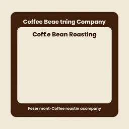 square shaped flyer design for a coffee bean roasting company, layout design, dark brown and beige colour palette, template layout