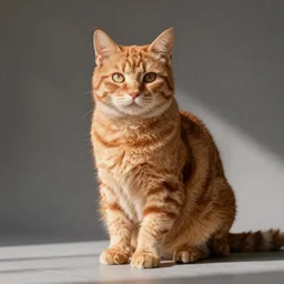 ginger cat, studio lighting