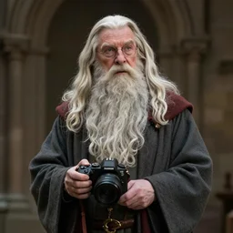 Gandalf wearing a suit, DLSR photo