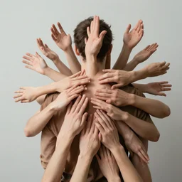 photo of a body with hands growing out of every concieveable place