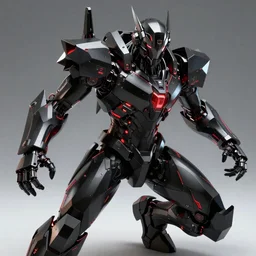 “ shiny black low poly sharp angular edgy polygonal sci - fi armor cinematic shot dynamic pose red glowing lines deviant art art station 4 k octane render bloom effect war frame fanart destiny 2 fanart ”