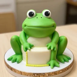 a birthday cake with a zuma frog on it, photography
