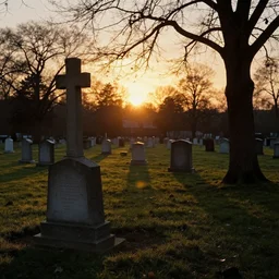 graveyard with backlight by frazetta, sunset mood