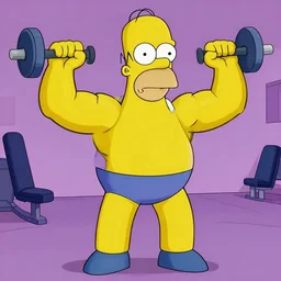Homer Simpson as a body builder