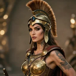 photorealistic head and shoulders photo of beautiful female ornate fantasy greek spartan warrior goddess, confident, ((tattoos)), Neil Blevins, James Paick, Natasha Tan Maciej Kuciara, Frank frazetta, arney freytag, Ritu Kumar, Sabyasachi Mukherjee, Annie Leibowitz, Magic the gathering,octane, bokeh, 8k, fashion pose, cinematic, 28mm