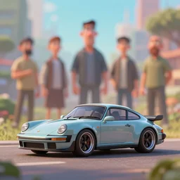 porsche in china landscape. len blur background bokeh. art by ismail inceoglu, filip hodas, and pixar.