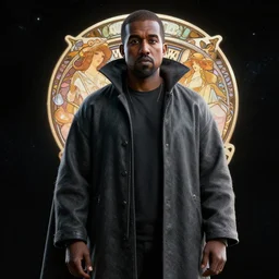 3 d render dracula kanye west from space, alphonse mucha, hyperdetailed, soft lighting
