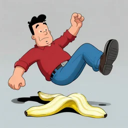 matt groening comic depicting charles manson slipping on a banana peel