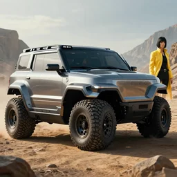 an offroad concept suv designed by ram and ford, kill bill, artstation, an epic fantasy, cinematic lighting, hyper realistic, photographic, sharp focus, by greg rutkowski and wolp
