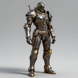 Destiny 2 armor in the style of steampunk, rusty, intricate details, highly detailed and geometrical, full body shot Trending on artstation DeviantArt Pinterest Photorealistic HD 8k highlights and shadow detailed High Resolution