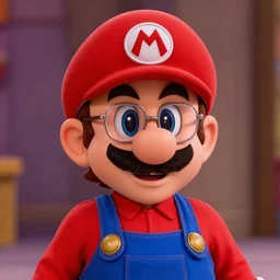 film still of larry david wearing his glasses as luigi wearing his hat in super mario bros movie 1 9 9 3, 4 k