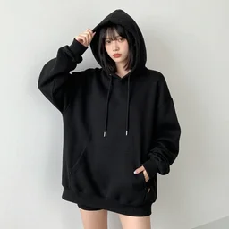 “ A female with a black hoodie”