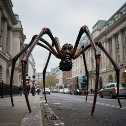 photo of a giant spider terrorizing london