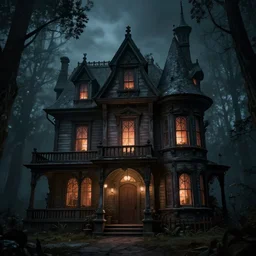 the haunted house , architectually correct, Dynamic lighting, cinematic, establishing shot, extremely high detail, photo realistic, cinematic lighting, , post processed denoised, concept design, concept art, artstation, matte painting, midjourney, style by alex ross, neal adam