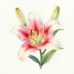 ink watercolour drawing of a lilium