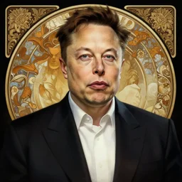 obese elon musk, portrait, intricate, elegant, highly detailed, digital painting, artstation, concept art, wallpaper, smooth, sharp focus, illustration, art by h. r. giger and artgerm and greg rutkowski and alphonse mucha