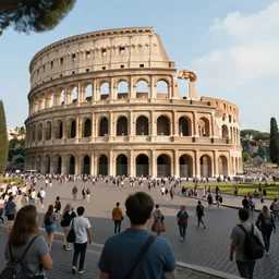busy d & d city that has a colosseum in its center, first person perspective, artstation