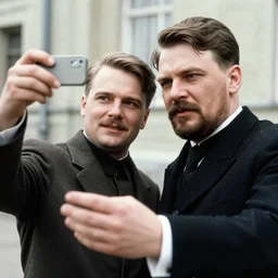 young stalin and old stalin taking a selfie