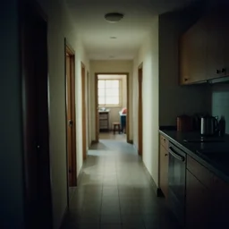 endless hallway 1 9 9 0 s kitchen photo film grain noise creepy