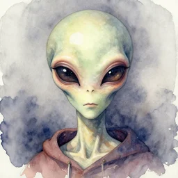 a painting of alien portrait trending on artstation in the style of greg rutkowski, bosnian, watercolor, portrait, beautiful