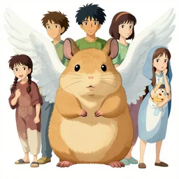 maximalist angelic rodent, trending on pixiv fanbox, painted by makoto shinkai takashi takeuchi studio ghibli, akihiko yoshida, yoshitaka amano, wangechi mutu, clean cel shaded vector art. shutterstock. behance hd by lois van baarle, artgerm, helen huang, rossdraws, illustration