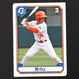“ orange head baseball player card ”