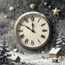 time wall stars snow architecture illustration detailed surrealism by dariusz klimczak pieter bruegel