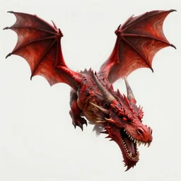 red dragon concept, dragon head, dragon body, wings on the back, beksinski